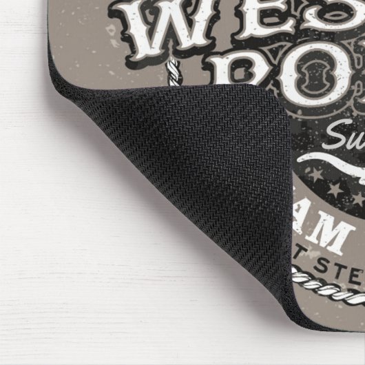 Westerne Rodeo ADD NAME Old West Steer Roping Rope Muismat (Hoek)