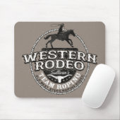 Westerne Rodeo ADD NAME Old West Steer Roping Rope Muismat (Met muis)