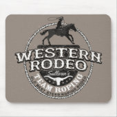 Westerne Rodeo ADD NAME Old West Steer Roping Rope Muismat (Voorkant)