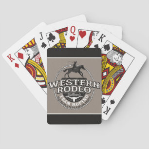 Westerne Rodeo ADD NAME Old West Steer Roping Rope Pokerkaarten