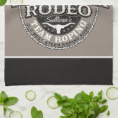 Westerne Rodeo ADD NAME Old West Steer Roping Rope Theedoek (Gevouwen)