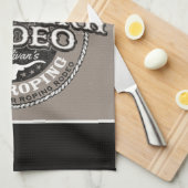 Westerne Rodeo ADD NAME Old West Steer Roping Rope Theedoek (Quarter Fold)