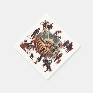 Westerne Rodeo Arena Cowboy Cowgirl Rodeo Evenemen Servet