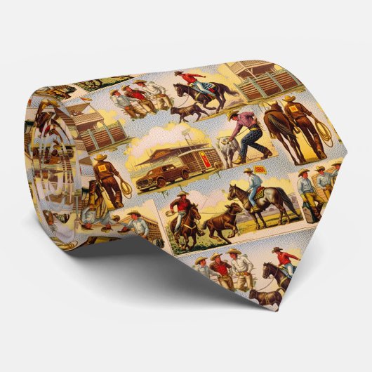 Westerne Rodeo Arena Cowboys Roping Stropdas (Opgerold)