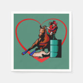 Westerne Rodeo Barrel Racer Party Napkins Servet (Voorkant)