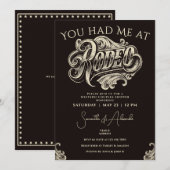 Westerne  Rodeo Black Bruids Paren Douche Kaart (Voorkant / Achterkant)