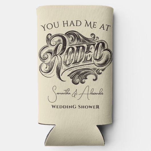 Westerne  Rodeo Black Bruids Paren Douche Seltzer Blikjeskoeler (Achterkant)