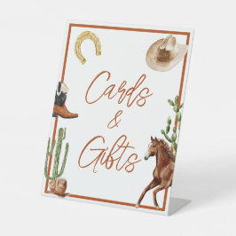 Westerne Rodeo Boy Kaarten & Geschenken Reclamebord Met Voetstuk