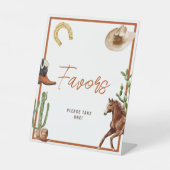 Westerne Rodeo Boy Shower Favorieten Reclamebord Met Voetstuk (Voorkant)