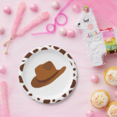 Westerne Rodeo Brown Cowboy Verjaardag Papieren Bordje (Feest)