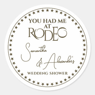 Westerne Rodeo bruidsparen huwelijksdouche Ronde Sticker