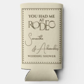 Westerne Rodeo bruidsparen huwelijksdouche Seltzer Blikjeskoeler (Achterkant)