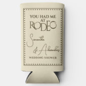 Westerne Rodeo bruidsparen huwelijksdouche Seltzer Blikjeskoeler (Voorkant)