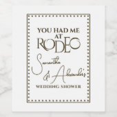 Westerne Rodeo bruidsparen huwelijksdouche Wijn Etiket (Enkel label)