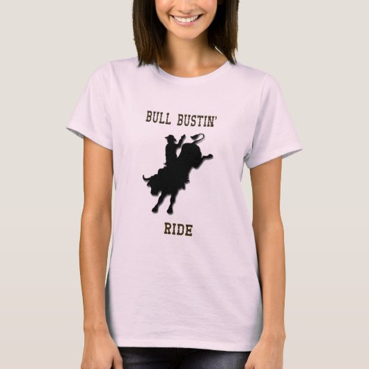 Westerne Rodeo "Bull Bustin", dames T Shirt (Voorkant)