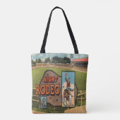 Westerne Rodeo Bull Rider Night Rodeo  Print Tote Bag (Achterkant)