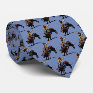 Westerne Rodeo Bull Riding Mannen Necktie Stropdas