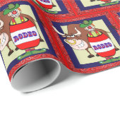 Westerne Rodeo Clown Barrel en Bull Cadeaupapier (Rol Hoek)