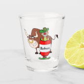 Westerne Rodeo Clown en Bull Personalized Shot Glas (Voorkant)