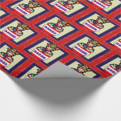Westerne Rodeo Clown In Barrel Red Bandana Cadeaupapier (Hoek)