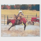 Westerne Rodeo Country Horse Riding Art Cadeaupapier (Vlak)