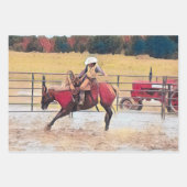 Westerne Rodeo Country Horse Riding Art Inpakpapier Vel (Voorkant 2)