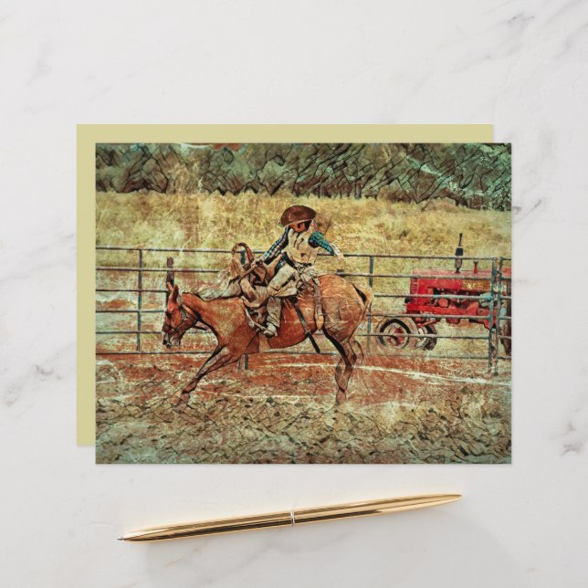 Westerne rodeo Country Horse Riding Texture (Voorkant / Achterkant in situ)