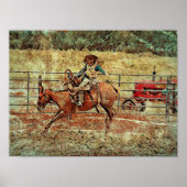 Westerne rodeo Country Horse Riding Texture Poster (Voorkant)