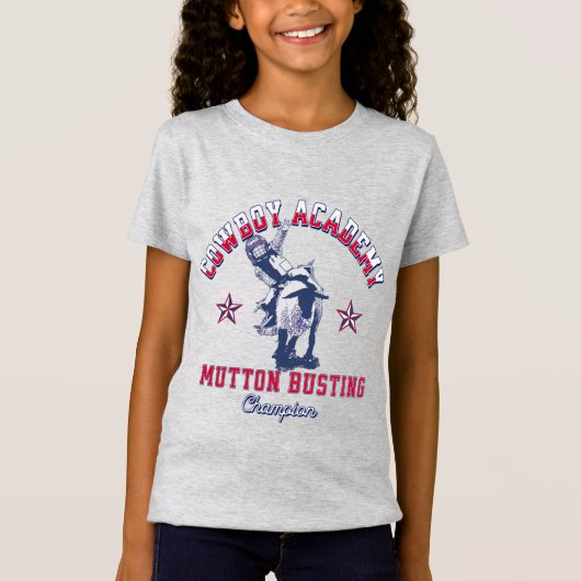 Westerne Rodeo Cowboy Academy Mutton Busting Kinde T-shirt (Voorkant)