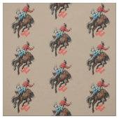 Westerne Rodeo Cowboy Bareback Bronc Horse Rider Stof (Swatch)