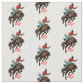 Westerne Rodeo Cowboy Bareback Bronc Horse Rider Stof (Swatch)