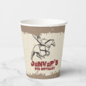 Westerne Rodeo Cowboy Birthday Party Papieren Bekers (Achterkant)