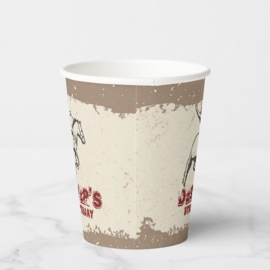 Westerne Rodeo Cowboy Birthday Party Papieren Bekers (Rechts)