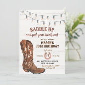 Westerne Rodeo Cowboy Boots Verjaardagsuitnodiging Kaart (Staand voorkant)