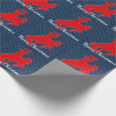 Westerne Rodeo Cowboy Bronc met kerstmis Cadeaupapier (Hoek)