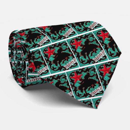 Westerne Rodeo Cowboy Bronc Rider Necktie Stropdas (Opgerold)
