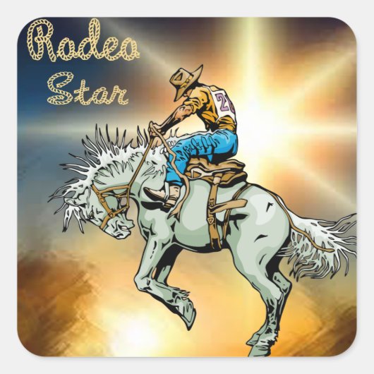 Westerne Rodeo Cowboy Bronc Rider Stickers (Voorkant)