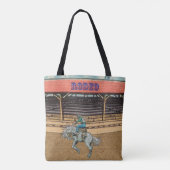 Westerne Rodeo Cowboy Bronc Riding Canvas tas (Achterkant)