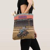 Westerne Rodeo Cowboy Bronc Riding Canvas tas (Dichtbij)