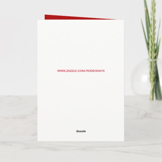 Westerne Rodeo Cowboy Bronc Riding Plaid Feestdagen Kaart (Achterkant)