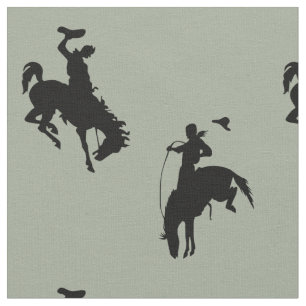 Westerne Rodeo Cowboy Bucking Horse Bronc Rider Stof