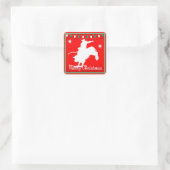 Westerne Rodeo Cowboy Bull die Kerstmis bezielt Vierkante Sticker (Tas)
