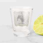 Westerne Rodeo Cowboy Bull Riding Belt Buckle Shot Glas (Achterkant)