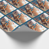 Westerne Rodeo Cowboy Bull Riding Cadeaupapier (Hoek)