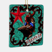 Westerne Rodeo Cowboy Bull Riding Ornament (Rechts)