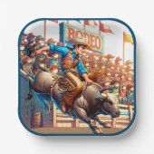 Westerne Rodeo Cowboy Bull Riding Papieren Bordje (Voorkant)