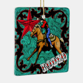 Westerne Rodeo Cowboy Calf of Team Roping Ornament (Rechts)