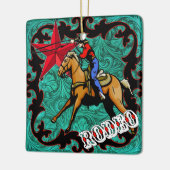 Westerne Rodeo Cowboy Calf of Team Roping Ornament (Links)