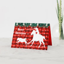 Westerne Rodeo Cowboy Calf Roping Plaid