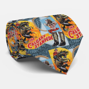 Westerne Rodeo Cowboy Collage Print Necktie Stropdas